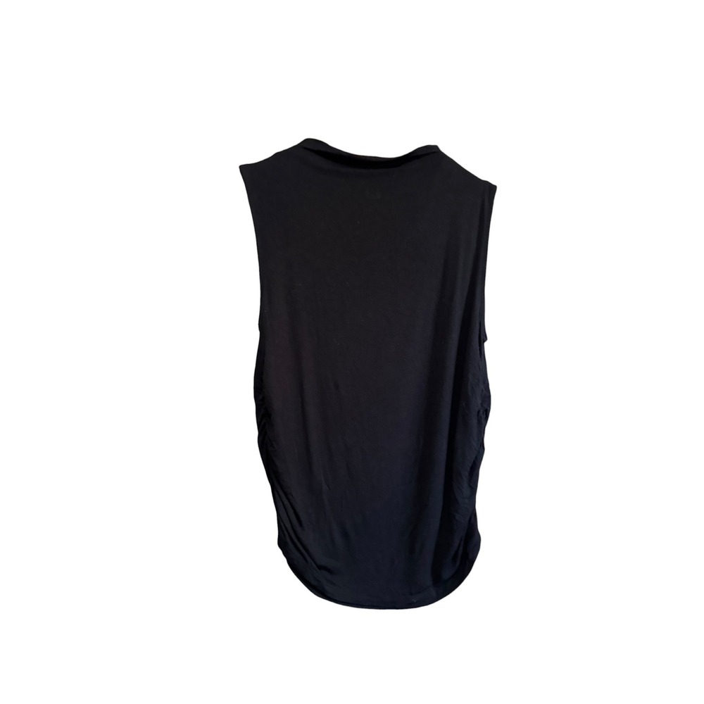Gap Luxe T Tank Top Womens S Black Excellent Ruched‎ Side Sleeveless Knit